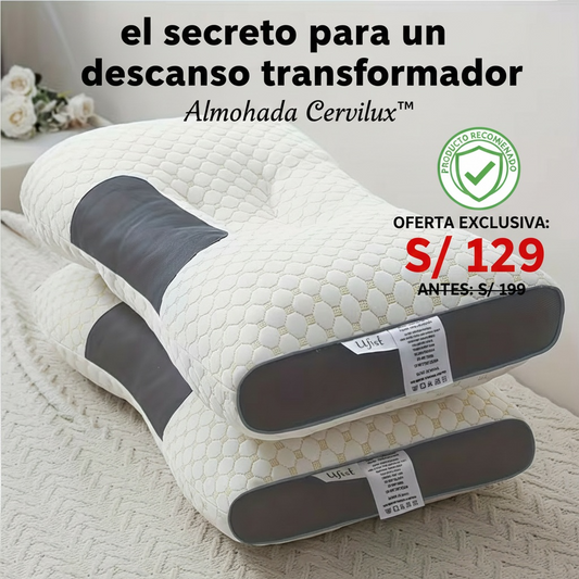 Almohada CerviLux™ – Alivio Cervical, Sueño Profundo y Descanso Reparador